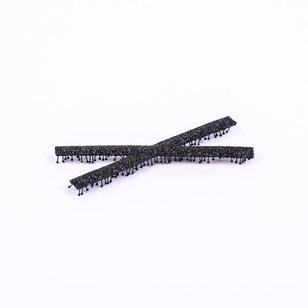 Kamipita[JAPAN BRAND] Glitter Cross(x) (2.75x0.98x0.19) inches Glittery material sparkling cutely 1pcs .All Purpose Styling Tool.No Clipping Necessary (Black)