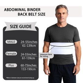 Lixinsunbu Broken Rib Brace Cracked Abdominal Binder Back Belt Chest Compression Wrap Support Costochondritis for Bruised, Fractured or Dislocated Ribs Protection for Men