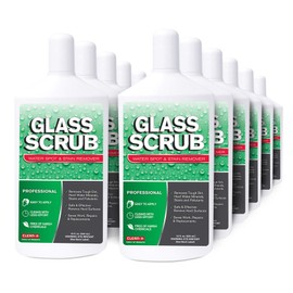 Clean-X Glass Scrub Hard Water Spot and Stain Remover- 16 fl. oz. – 12 Pack - Professional Cleaners by UNELKO Pro