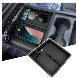 Sinminou Front Center Console Organizer Compatible with 2024-2025 Chevy Silverado EV Work Truck (WT) Interior Accessories, Armrest Storage Box; Not Fit for Silverado EV RST/LT