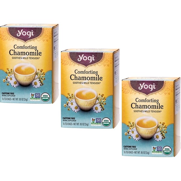 3 x 16 bags YOGI TEA Comforting Chamomile Herbal Tea Bags (Total: 48)