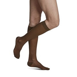 Sigvaris Style Sheer 780 Women’s Closed Toe Knee-High Moisture Wicking Stockings - Light & Comfortable Compression Stocking 20-30mmHg to Relieve Vein Issues - Small Short - Mocha