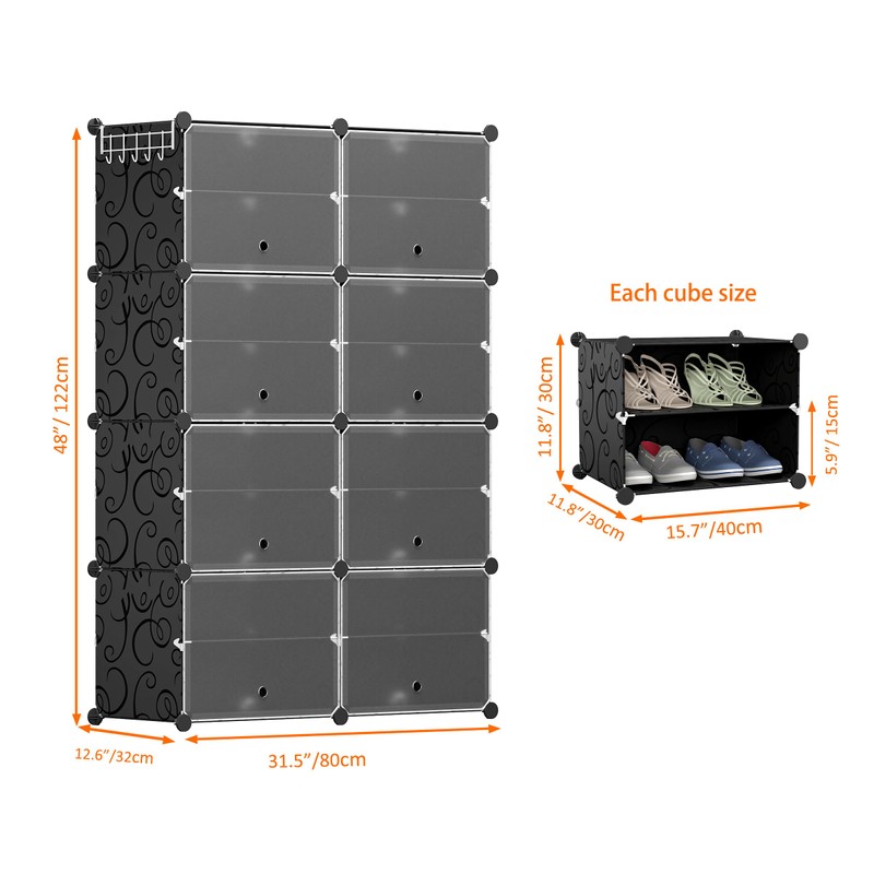 HOMIDEC Shoe Rack, 8 Tier Shoe Storage Cabinet 32 Pair