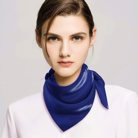 MESU Silk Feeling Scarf for Women Square Satin Head Scarf Neck Scarves Black + Red + Navy Blue