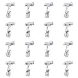 Jocon HD6006 Sign Clips Swivel Merchandise Sign Display Clip (Clear, 16 PCS)