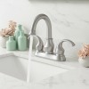 Alloy 4-inch Hot/Cold Double Handle Deck-Mounted Electroplated Modern Brushed Bathroom