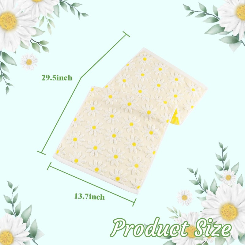 Quera Hand Towels Yellow Summer Spring Floral Daisy for Bathroom