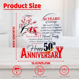 50th Wedding Anniversary Acrylic 50th Wedding Anniversary Decoration for Wife Husband