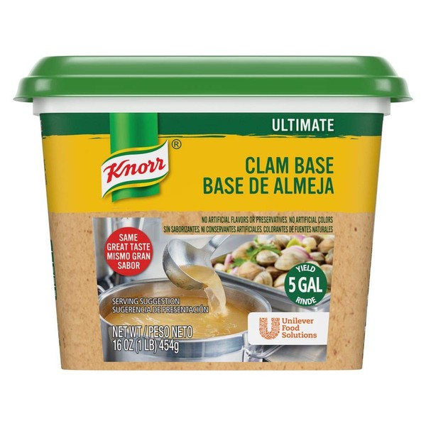 Knorr Professional Ultimate Clam Stock Base Gluten Free, No Artificial Colors, Flavors or Preservatives, No added MSG, 1 lb, Pack of 6
