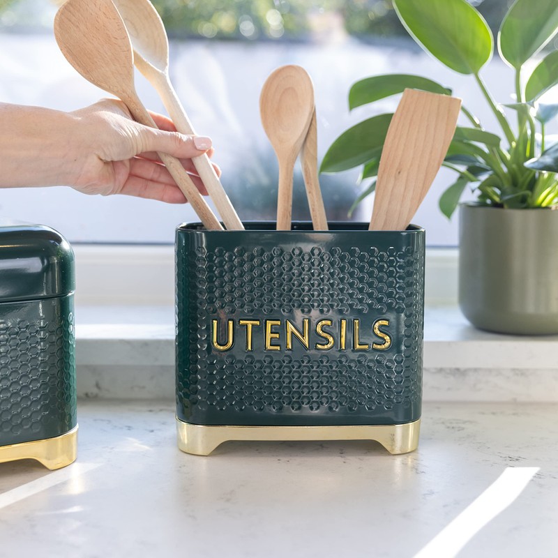 KitchenCraft Lovello Textured Kitchen Utensil Holder, 19 x 9 x