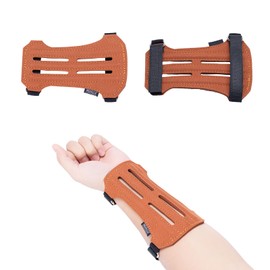 Prespollw Archery Arm Guard – Breathable & Durable Forearm Protector with Adjustable Straps for Archery, Hunting & Outdoor Sports (Brown)