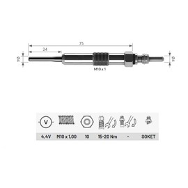 4 Pcs Heater Glow Plugs Intended For NISSAN Qashqai/Qashqai+2, Pulsar, NV200, Note, Micra, Juke, Cube 1.5 dCi (2006 - Onwards) 1106500Q0E, 8200682592 - AUTORCE