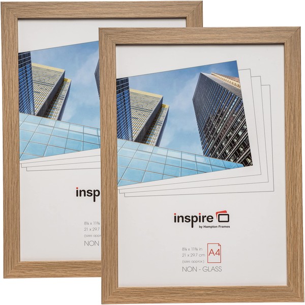 Hampton Frames TWIN Pack SORBONNE A4 (21x30cm) Oak Effect Picture