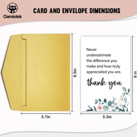 Oamiolek Appreciation Card for Staff Coworker, Thank You Card for Him Her, Thank You Card for Friend Teacher Boss, Never Underestimate The Difference You Made