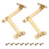 sourcing map 2 Pcs Brass Lid Folding Support Hinge, 3"