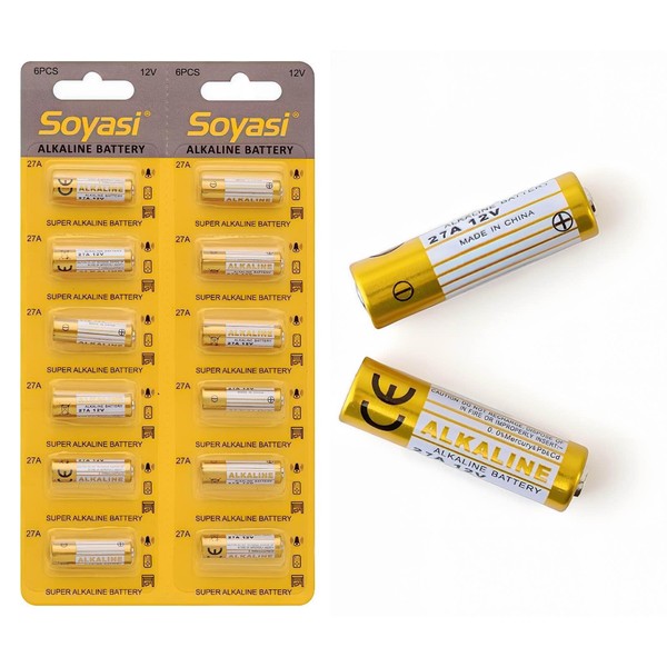 Soyasi A27 27A Battery for Remote(12 Pack),A27 Battery,Long Lasting 12