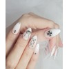 Iron White Ombre Handmade Nail Tips - Mini Short Oval