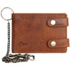 Natural Leather Biker's Pocket Sized Pure Leather Wallet with Metal