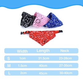 AIMALL Adjustable Pet Dog Bandana Collar, Triangle Scarf for Small to Medium Dogs & Cats, Decorative Neckerchief, Cotton & Nylon Material, S/M/L Sizes, Fashion Accessory