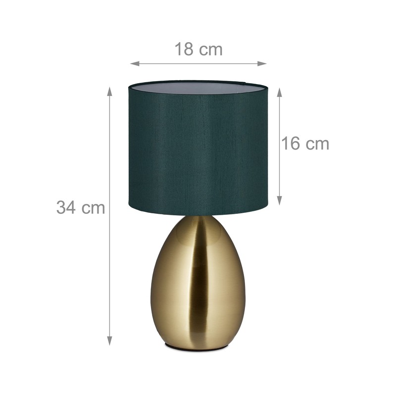 Relaxdays Bedside Lamp with Touch, Modern Table Lamp, H x