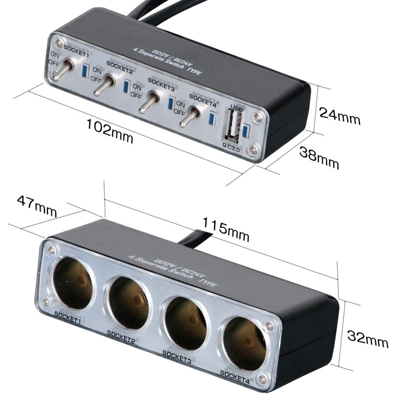 Jet Inoue 502140 On/Off Switch Function, Separate Type, USB Port,