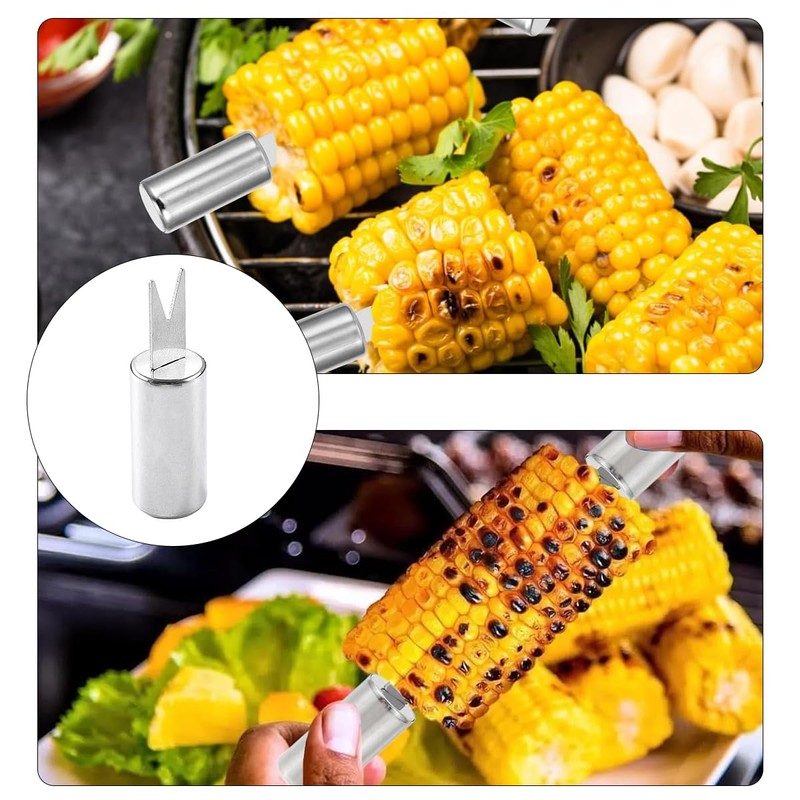 Sarini 10PCS Stainless Steel Barbecue Fork Portable Sweet Corn Food