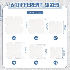 Teenyyou 36 Pcs Bowl Cozy Batting Pre Cut 6 Size Bowl Cozy Template Pattern Wrap Cut on Fold Template for Sewing DIY 7/8/9/10/11/12 Inch, Microwave Safe