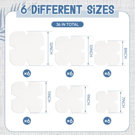 Teenyyou 36 Pcs Bowl Cozy Batting Pre Cut 6 Size Bowl Cozy Template Pattern Wrap Cut on Fold Template for Sewing DIY 7/8/9/10/11/12 Inch, Microwave Safe