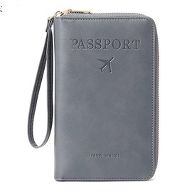 Passport Holder for Travel Women and Men RFID Passport Holder with Card Slots Holder Passport Case Passport cover Passport Wallet Travel Essentials and Accessories (Zipper, Grey Zipper)