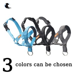 Dog Head Collar with Silk Thread, Soft and Adjustable Head Halter Collar for Small Medium Large Dogs in Striped Pattern(M,Grey)