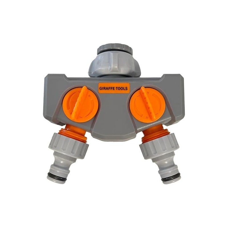 Giraffe Tools 2 Way Garden Hose Splitter, Twin-Tap Connector with