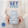 BLUE GINKGO Nesting Silicone Containers - Set of 3 Hard-Shell