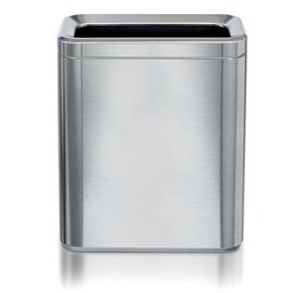 Clorox Slim Open Trash Can - 2.6 Gallon (10 Liter) Small Metal Waste Basket with Removable Bucket for Narrow Spaces - Stainless Steel Garbage Bin for Bathroom, Bedroom, or Office