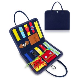 Gojmzo - Mesa ocupada Montessori Juguetes para niños pequeños, juguetes sensoriales, regalos para niños y niñas de 1, 2, 3, 4 años, actividades educativas para niños y niñas, juguetes de viaje educativos para aprender habilidades básicas de vestir