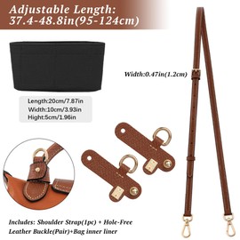 Shoulder Strap and Organiser for Longchamp Bag, Bag Organiser for Longchamp Mini, Shoulder Strap for Longchamp Bag Women, Bag Organiser Mini, Length-adjustable Replacement Strap Made of Leather