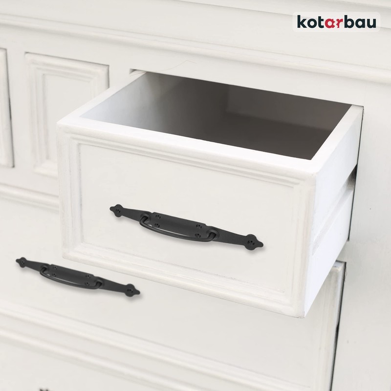 KOTARBAU® Door Handle 270 mm Wrought Iron Door Handle Black