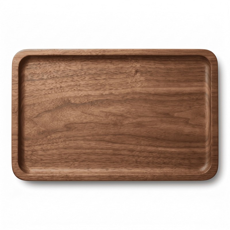 Walnut Wood Tray with Non-Slip Feet, 10 x 6 Inch
