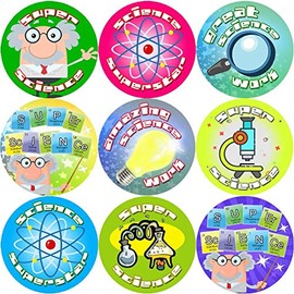 144 Super Science 30mm Reward Stickers for Teachers, Parents and Party Bags