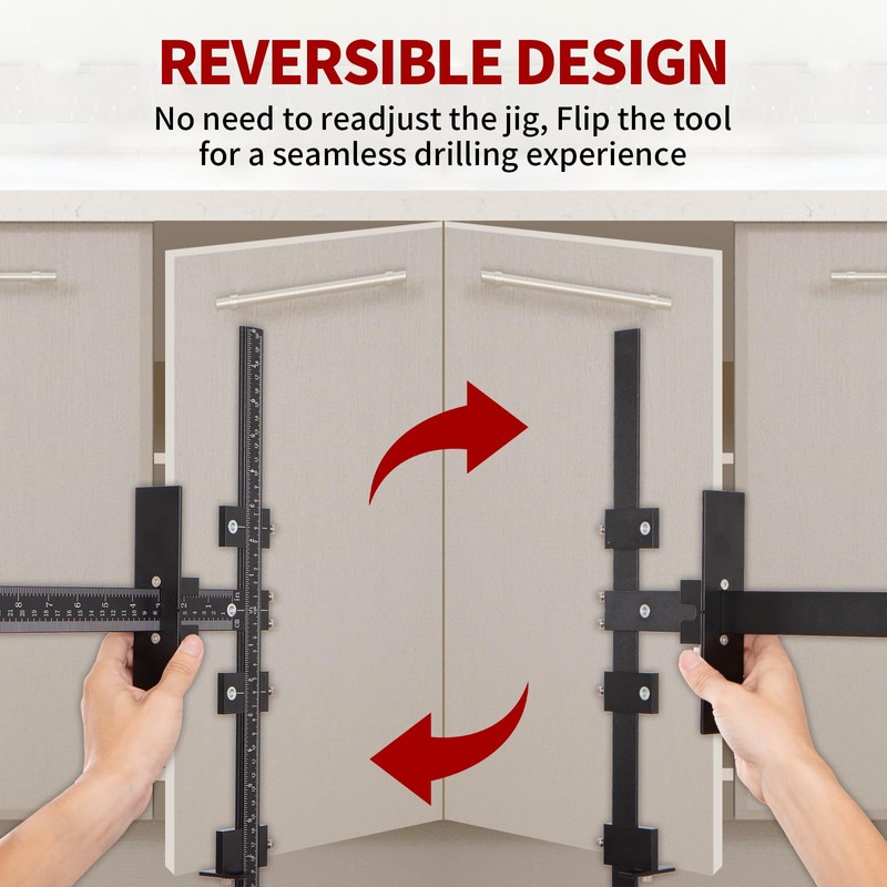 SILIENTWERK Cabinet Hardware Jig, Precision All Aluminum Alloy Accurate Fast