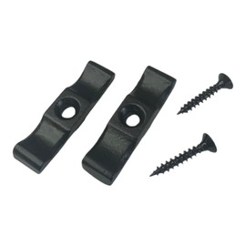 Black Turn Buttons with Screws 50mm (2 Inch) for Shed Doors, Gates, Rabbit Hutches, Cabinets, Durable Metal Thumb Catches -Pack of 2