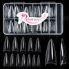 Ranrose 120PCS Short Nail Tips,Short Soft Gel Stiletto Nail Tips