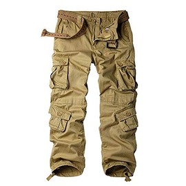 Women's Tactical Pants, Casual Cargo Work Pants Military Army Combat Trousers 8 Pockets,Khaki,32(US 12)