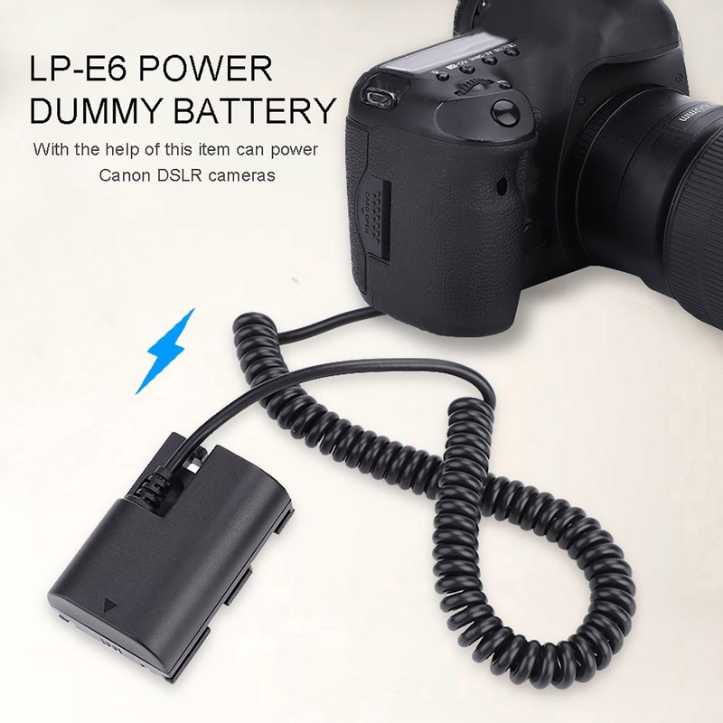 LP-E6 Power Dummy Battery Pack DC Coupler Connnector for Canon
