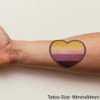 'Nonbinary Pride Heart' Temporary Tattoo - Water Resistant, Skin-Safe, Non-Toxic