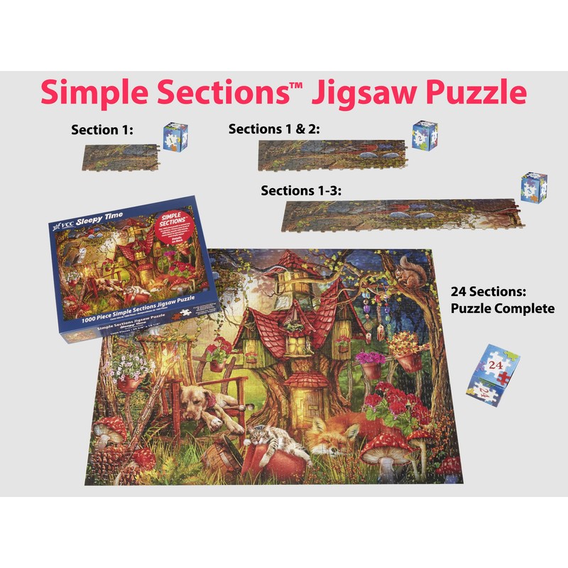 Sleepy Time Simple Sections™ Jigsaw Puzzle - 1000 Pieces -