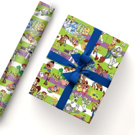 EYQQM Pack of 5 Gift Wrapping Paper 51x75cm Kraft Paper Quality Wrapping Paper Sheets Pack for Kids Birthday, Party Storage Festive Decoration (Stripes Themed Party)