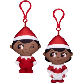 The Elf on the Shelf Scout Elf Plushee Mini Pals Clip-On Set of 2: 4" Boy and Girl Mini Pals Dark Tone