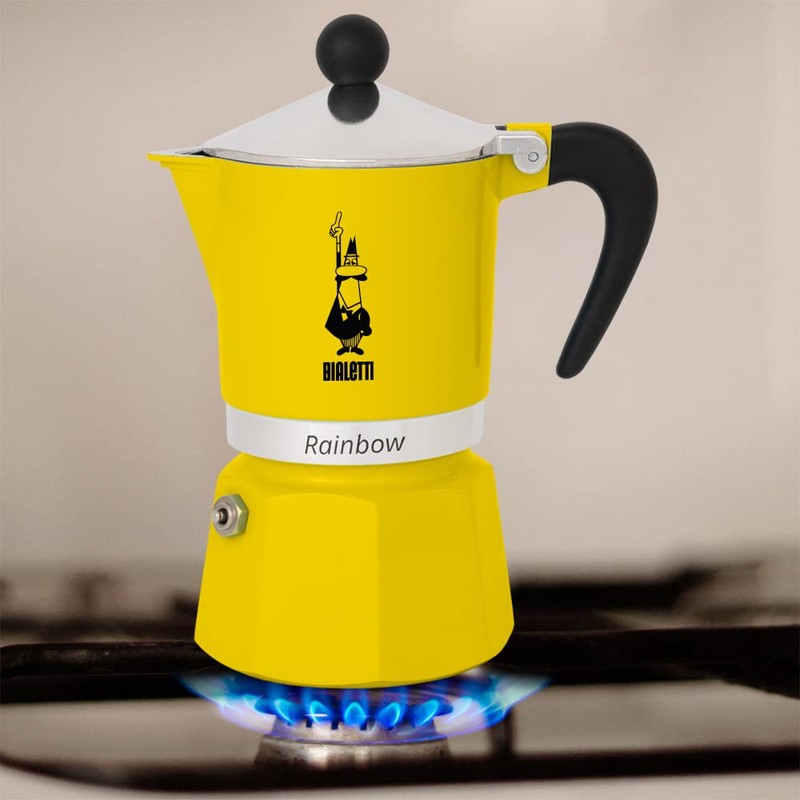 Bialetti Moka Express Rainbow (Yellow, 6 Cups)