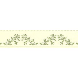 Melody Jane Dolls House Green on Cream Acorns Wallpaper Border William Morris