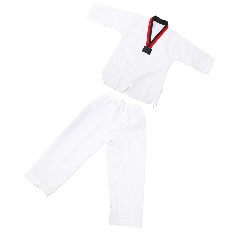 Taekwondo Uniform Striped Model Polyester Cotton with Belt Martial Arts
